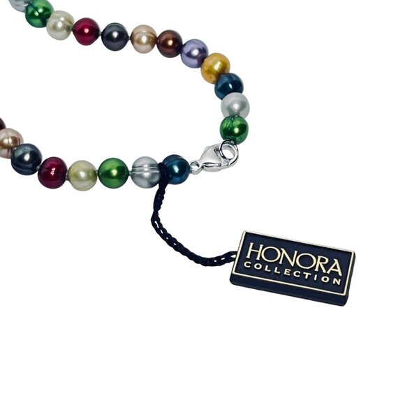 Honora Single Strand Multi-Colored Baroque Pearl Necklace W/Sterling Clasp (6043 - Picture 5 of 7